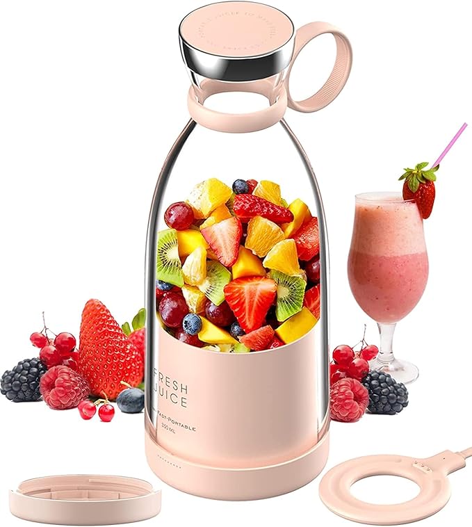 Portable Smoothie Blender – 350 ml – Cordless, USB Rechargeable