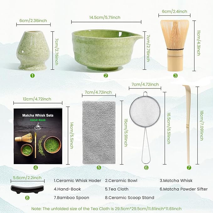 7-piece Japanese matcha set